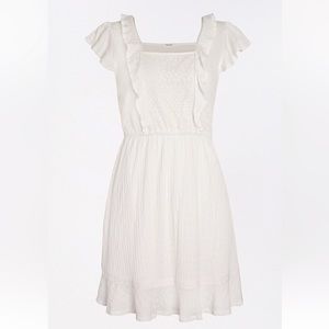 Maurices White Lace Front Skater Dress